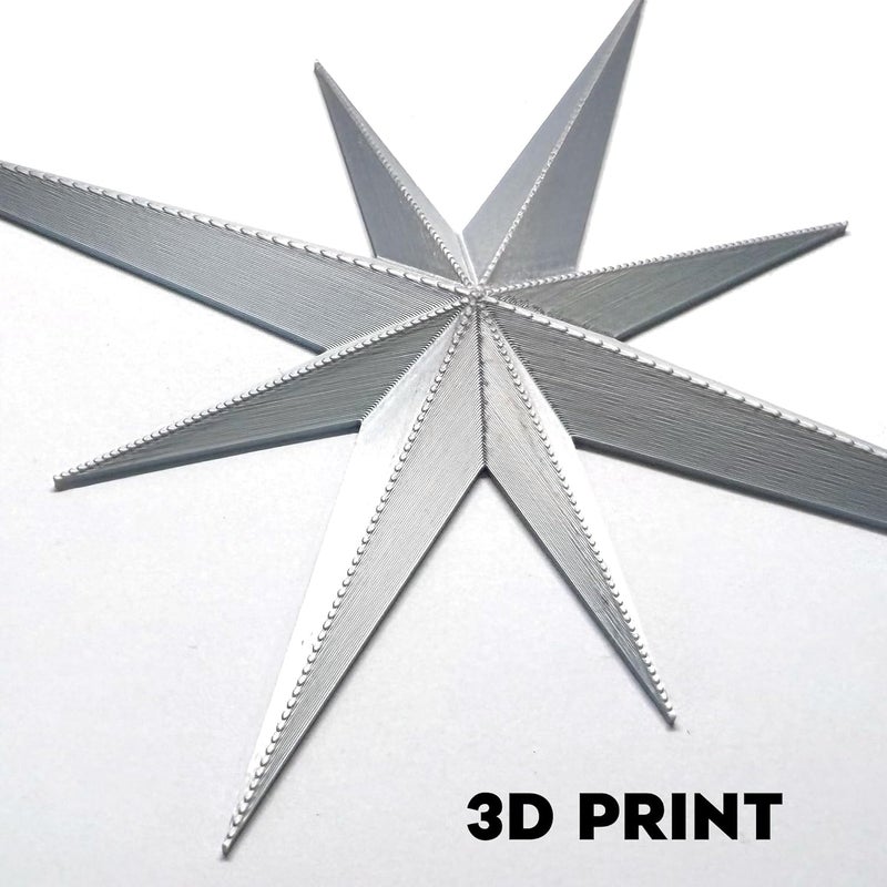 Stylor Mid Century Modern Decor, Mcm Retro 3D Star Art Wall Sculpture, Plastic Starburst Decor, Vintage Celestial Whimsigoth Home Decor Accent. (Set of 6, Silver) - Image 3